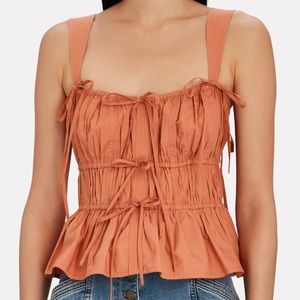 NWT Ulla Johnson Lulu Poplin Peplum Tank Top